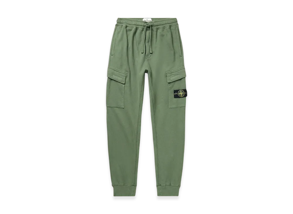 Stone Island 64720 Cotton Fleece Garment Dyed Cargo Pants - 22FW "Olive Green"