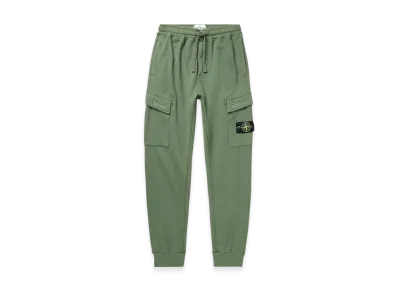 Stone Island 64720 Cotton Fleece Garment Dyed Cargo Pants - 22FW "Olive Green"