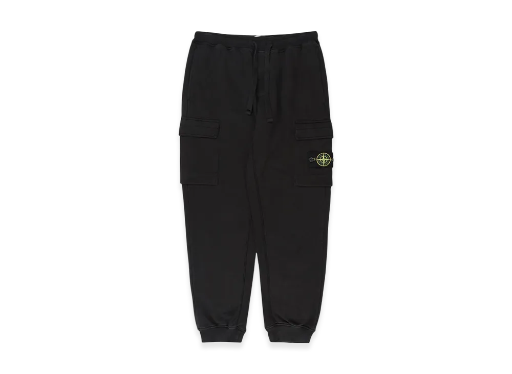 Stone Island 64720 Cotton Fleece Garment Dyed Cargo Pants - 22FW "Black"