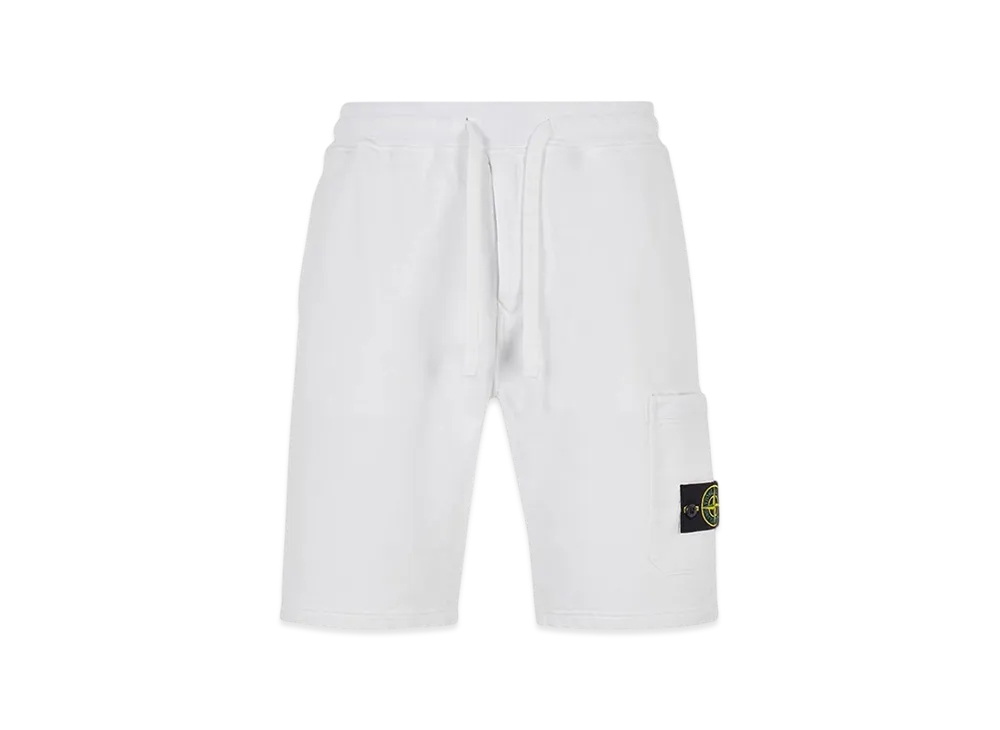Stone Island 64651 Fleece Bermuda Shorts - 22SS "White"