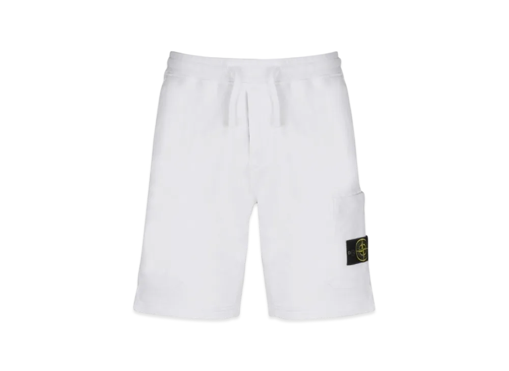 Stone Island 64651 Fleece Bermuda Shorts - 21SS "White"