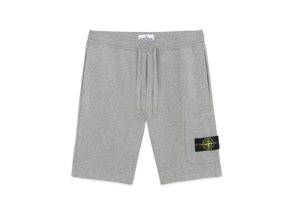 Stone Island 64651 Cotton Fleece Cargo Bermuda Shorts with Pockets - 24FW "Dust Melange"