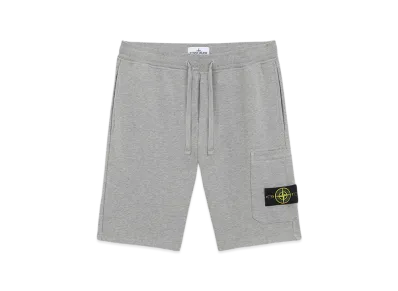 Stone Island 64651 Cotton Fleece Cargo Bermuda Shorts with Pockets - 24FW "Dust Melange"