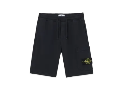 Stone Island 64651 Cotton Fleece Cargo Bermuda Shorts with Pockets - 24FW "Navy Blue"