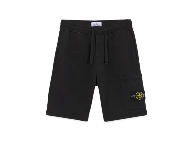 Stone Island 64651 Cotton Fleece Cargo Bermuda Shorts with Pockets - 24FW "Black"