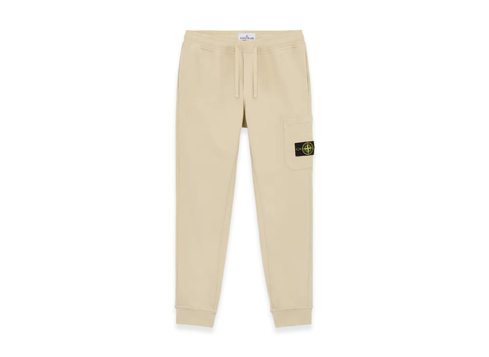 Stone Island 64551 Cotton Fleece Slim Fit Cargo Jogging Pants - 24FW "Off White"
