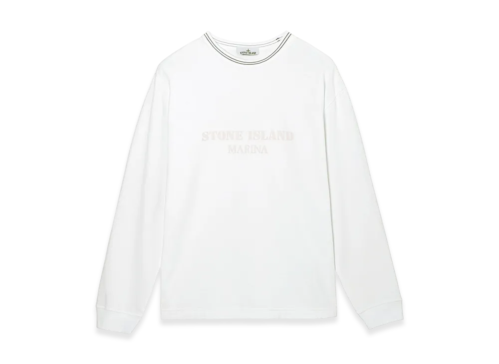 Stone Island L/S Crewneck Tee 206X4 Stone Island Marina Old Treatment "White"