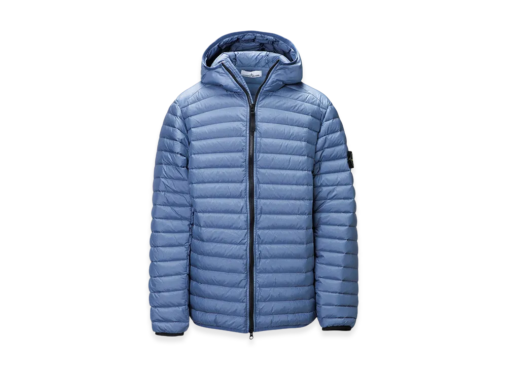 Stone Island Down Jacket 40324 Loom Woven Chambers Nylon Down Packable "Bluegrey"