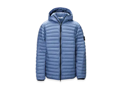Stone Island Down Jacket 40324 Loom Woven Chambers Nylon Down Packable "Bluegrey"