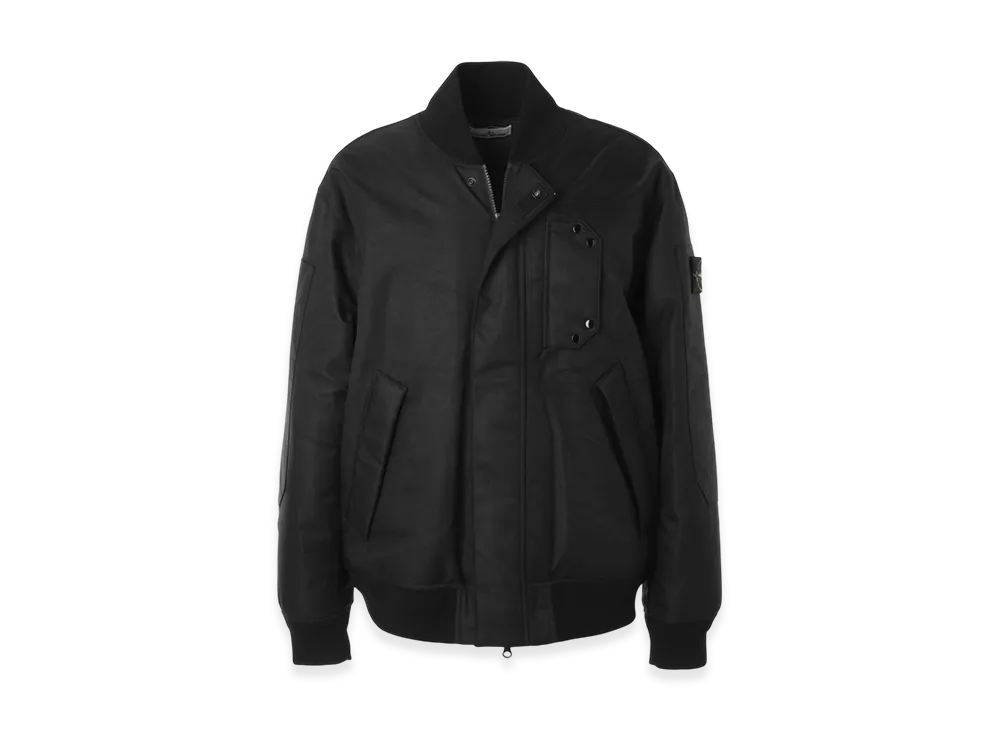 Stone Island Down Jacket 46536 Diagonal Nylon Down "Black"