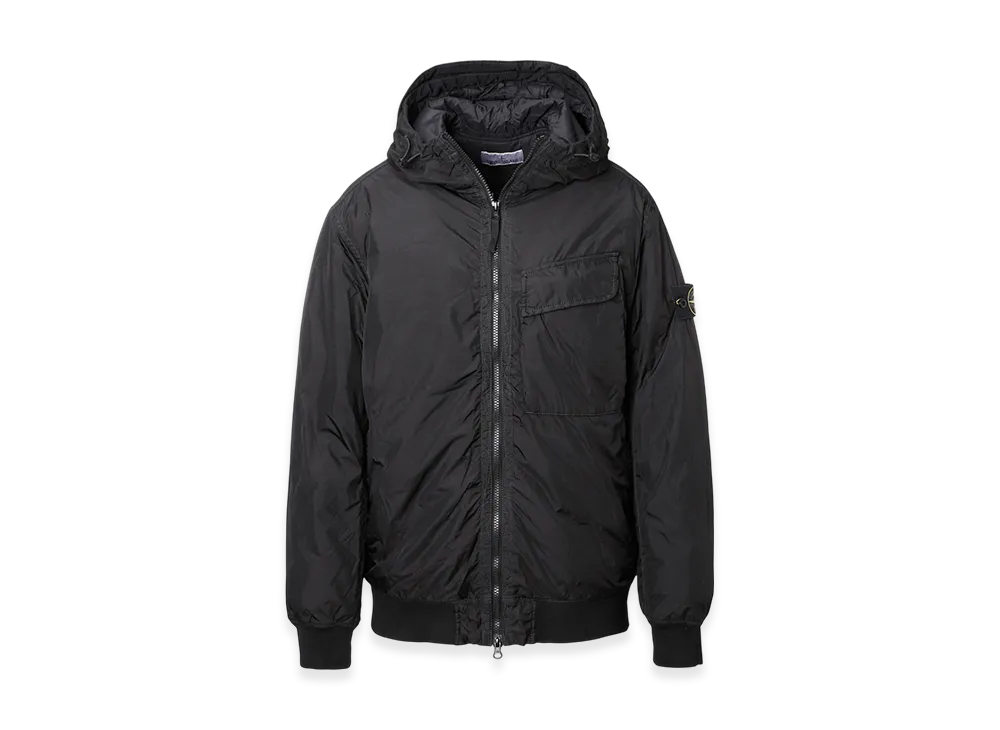 Stone Island Hooded Padded Blouson 40723 Garment Dyed Crinkle Reps R-NY with Primaloft "Black"