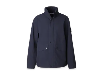 Stone Island Hooded Blouson 40327 Light Soft Shell-R e.dye Technology in Recycled Polyester "Navyblue"