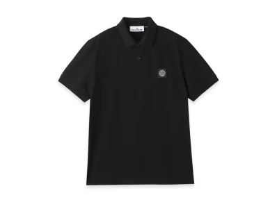 Stone Island Polo Shirt 22002SC Organic Cotton Elastane Pique "Black"