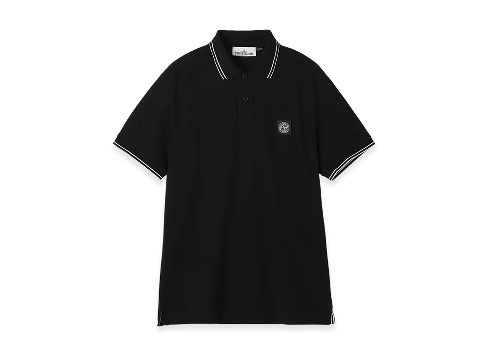 Stone Island Polo Shirt 22002SC Organic Cotton Elastane Pique "Black"