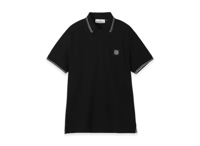 Stone Island Polo Shirt 22002SC Organic Cotton Elastane Pique "Black"