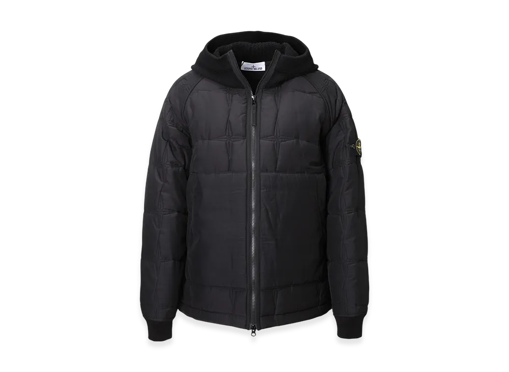 Stone Island Padded Zip-Up Blouson Cupro Cotton Stella with Primaloft Insulation Technology and Knit "Black"