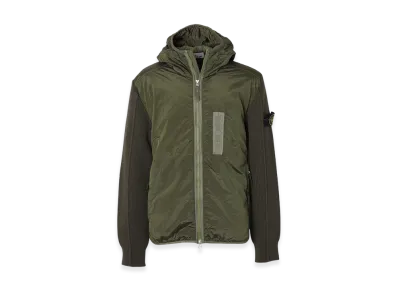 Stone Island Padded Hooded Blouson 44134 Nylon Metal in Econyl Regenerated Nylon with Primaloft-TC and Knit "Olive"