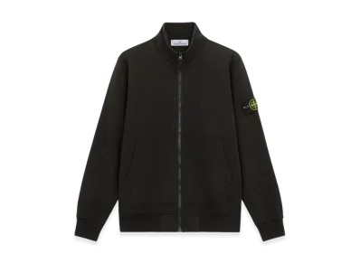 Stone Island 64351 Cotton Fleece Hooded Full Zipper Sweatshirt - 24FW "Black"