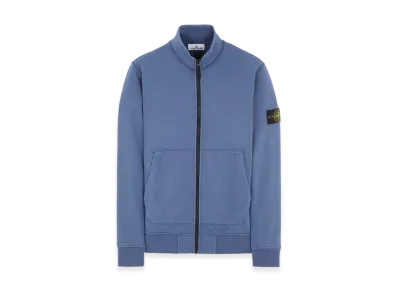 Stone Island 64351 Cotton Fleece Garment Dyed Track Top - 24SS "Avio Blue"