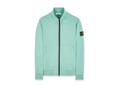 Stone Island 64351 Cotton Fleece Garment Dyed Track Top - 24SS "Light Green"