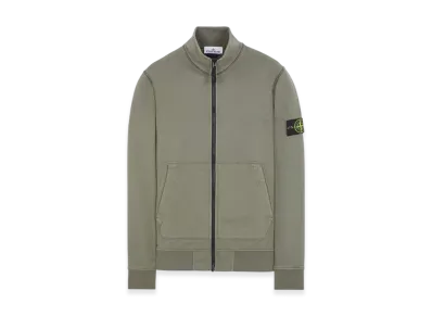 Stone Island 64351 Cotton Fleece Garment Dyed Track Top - 24SS "Musk Green"