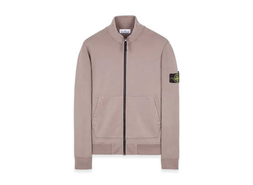 Stone Island 64351 Cotton Fleece Garment Dyed Track Top - 24SS "Dust Gray"