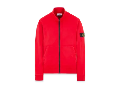 Stone Island 64351 Cotton Fleece Garment Dyed Track Top - 24SS "Red"