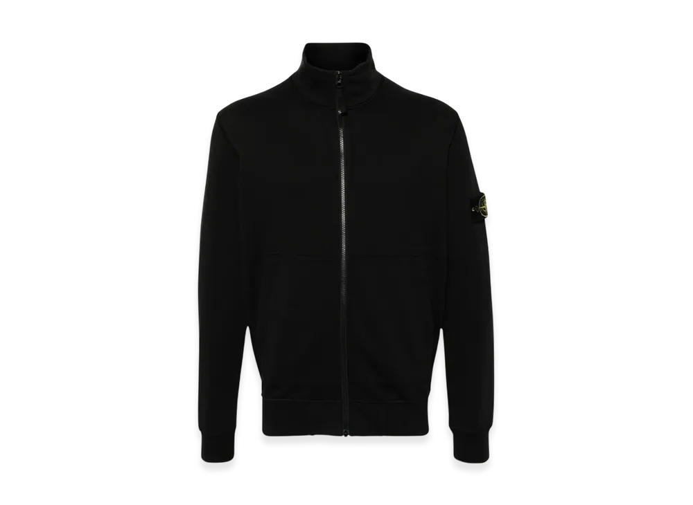 Stone Island 64351 Cotton Fleece Garment Dyed Track Top - 24SS "Black"