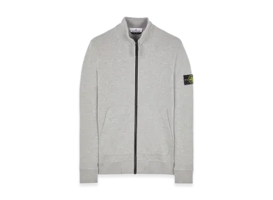 Stone Island 64320 Cotton Fleece Garment Dyed Full Zip Sweatshirt - 22FW "Melange Grey"
