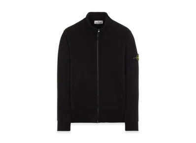Stone Island 64320 Cotton Fleece Garment Dyed Full Zip Sweatshirt - 22FW "Black"