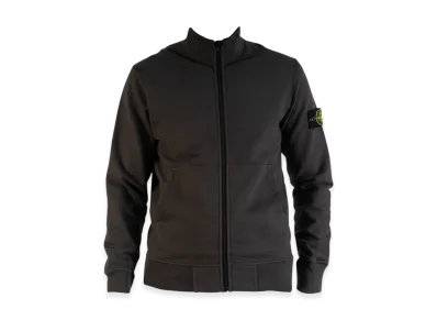 Stone Island 64320 Cotton Fleece Garment Dyed Full Zip Sweatshirt - 22FW "Dark Grey"