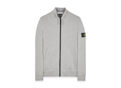 Stone Island 64320 Cotton Fleece Garment Dyed Full Zip Sweatshirt - 22FW "Light Grey"