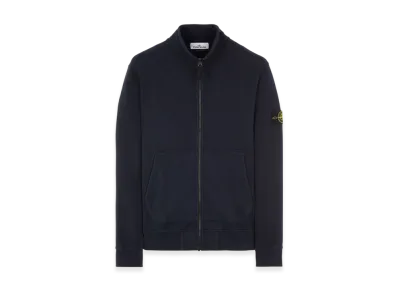 Stone Island 64320 Cotton Fleece Garment Dyed Full Zip Sweatshirt - 22FW "Navy Blue"