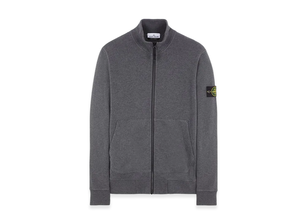 Stone Island 64320 Cotton Fleece Garment Dyed Full Zip Sweatshirt - 22FW "Charcoal"