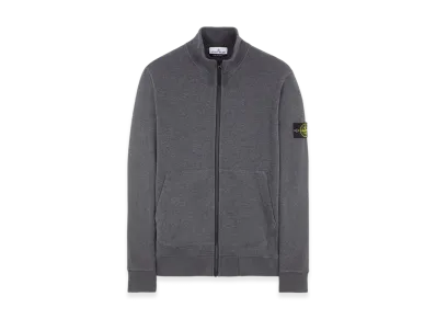 Stone Island 64320 Cotton Fleece Garment Dyed Full Zip Sweatshirt - 22FW "Charcoal"