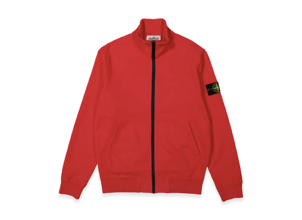 Stone Island 64320 Cotton Fleece Garment Dyed Full Zip Sweatshirt - 22FW "Red"
