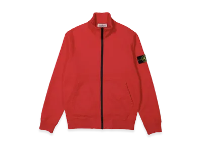 Stone Island 64320 Cotton Fleece Garment Dyed Full Zip Sweatshirt - 22FW "Red"