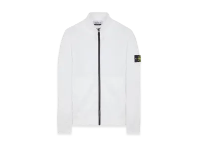 Stone Island 64320 Cotton Fleece Garment Dyed Full Zip Sweatshirt - 22FW "White"