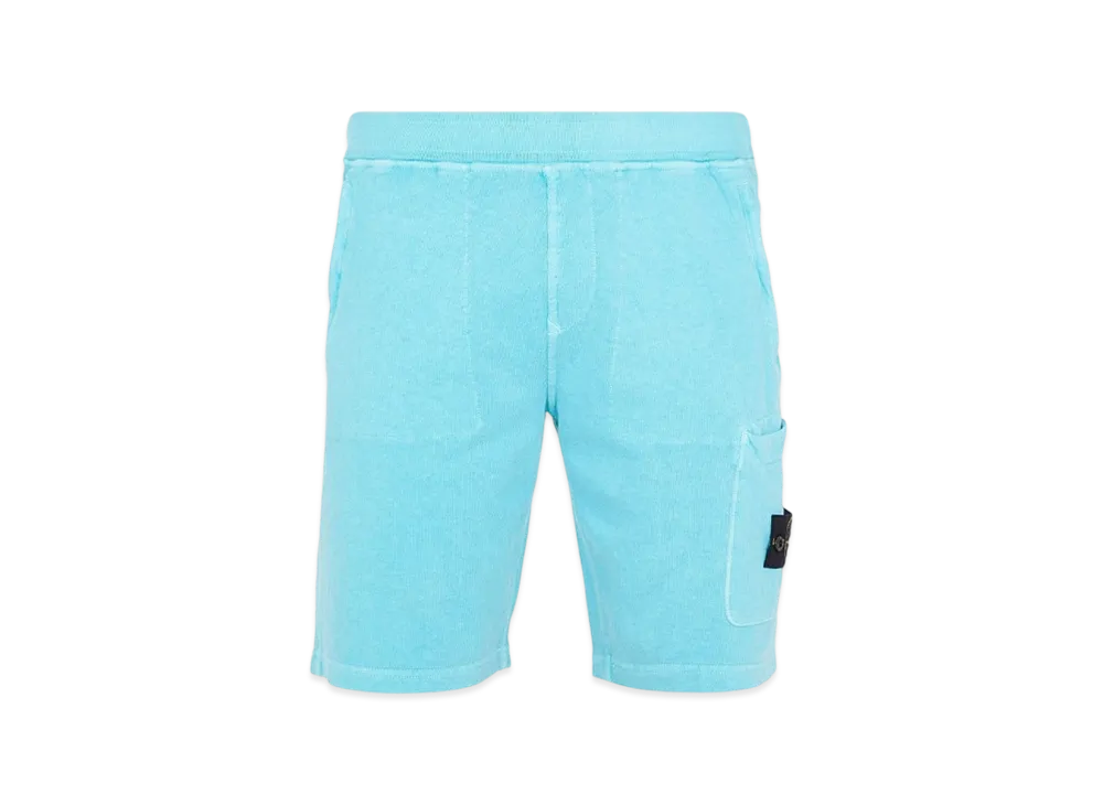 Stone Island 64060 Old Treatment Cargo Bermuda Shorts - 23SS "Turquoise"