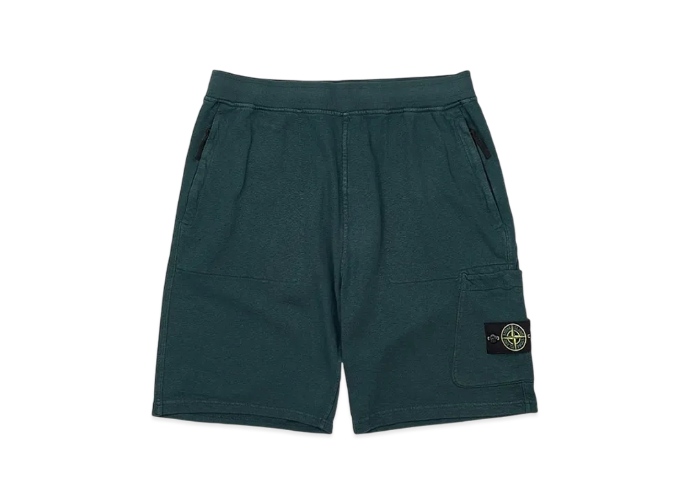 Stone Island 64060 Old Treatment Cargo Bermuda Shorts - 23SS "Bottle Green"
