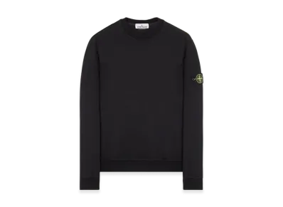Stone Island 64052 Cotton Stretch Fleece Garment Dyed Sweatshirt - 22SS "Black"