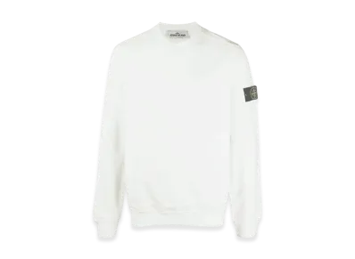 Stone Island 64052 Cotton Stretch Fleece Garment Dyed Sweatshirt - 22SS "White"