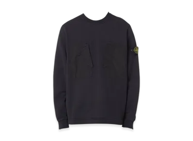 Stone Island 63954 Cotton Fleece Nylon Canvas Crewneck Sweatshirt - 23SS "Black"
