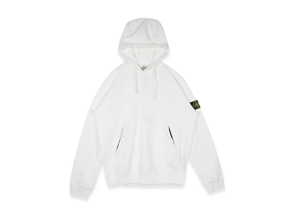 【関税&送料込】Stone  White Cotton Sweatshirt Stone Island Men's Garment Dyed Crew Sweatshirt in White