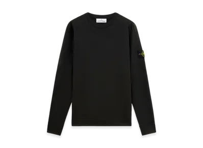 Stone Island 63750 Heavy Cotton Jersey Crewneck Sweatshirt with Ribbing - 24FW "Black"