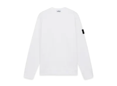 Stone Island 63750 Heavy Cotton Jersey Crewneck Sweatshirt with Ribbing - 24FW "White"