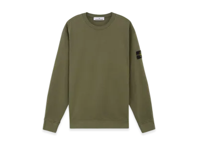 Stone Island 63750 Heavy Cotton Jersey Crewneck Sweatshirt with Ribbing - 24FW "Musk Green"