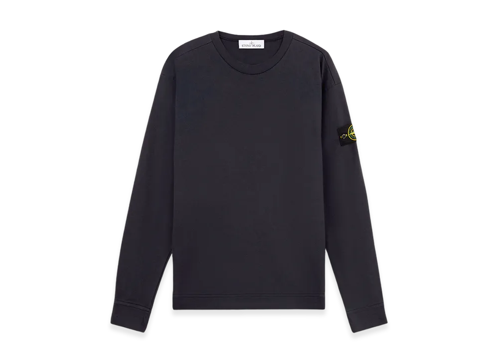 Stone Island 63750 Heavy Cotton Jersey Crewneck Sweatshirt with Ribbing - 24FW "Navy Blue"