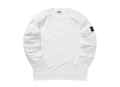 Stone Island 63750 Heavy Cotton Fleece Garment Dyed Crewneck Sweatshirt - 23SS "White"