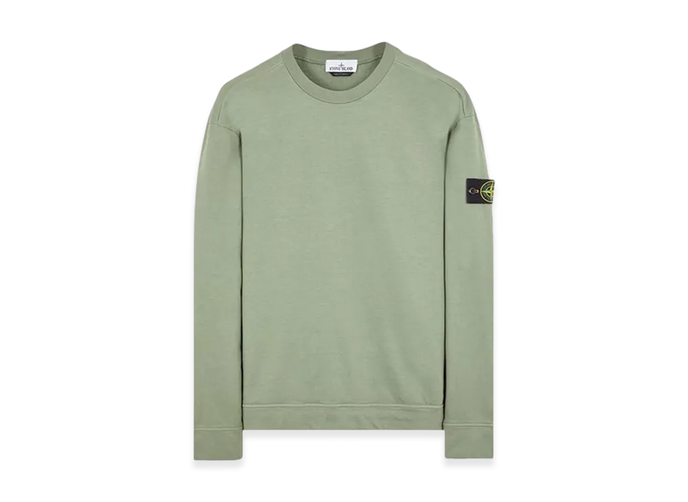 Stone Island 63750 Heavy Cotton Fleece Crewneck Sweatshirt - 23FW "Sage Green"